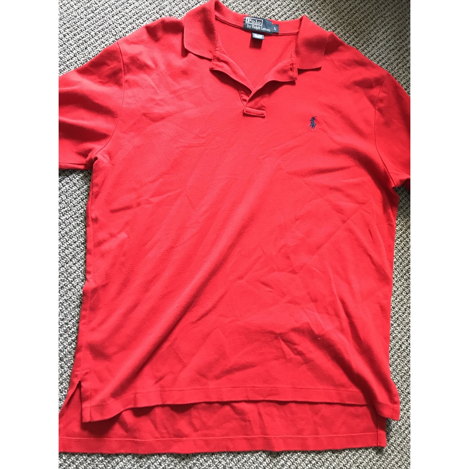 Polo Ralph Lauren Mens Large Red Polo Shirt